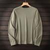 Северные заказы! Высококачественная шерстяная смесь! Экспортный излишек Мужской осенне-зимний тонкий базовый трикотажный свитер с подвернутым краем