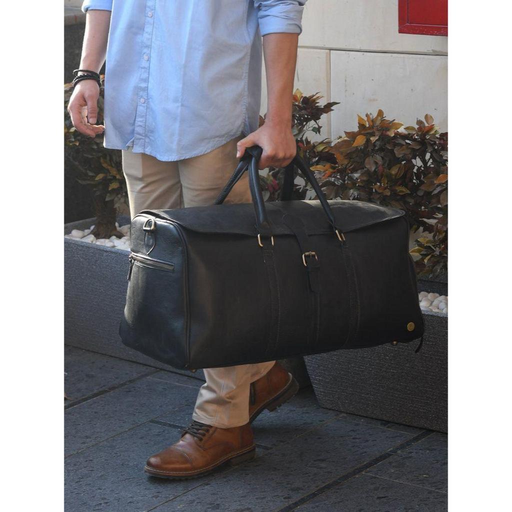 Сумка-даффл выходного дня из кожи Full Grain - Отделение для обуви