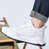 Men White Casual Sneakers Breathable Men Crocodile Pattern Leather Sports Running Shoes Cowhide Leather Comfortable Tennis Shoes