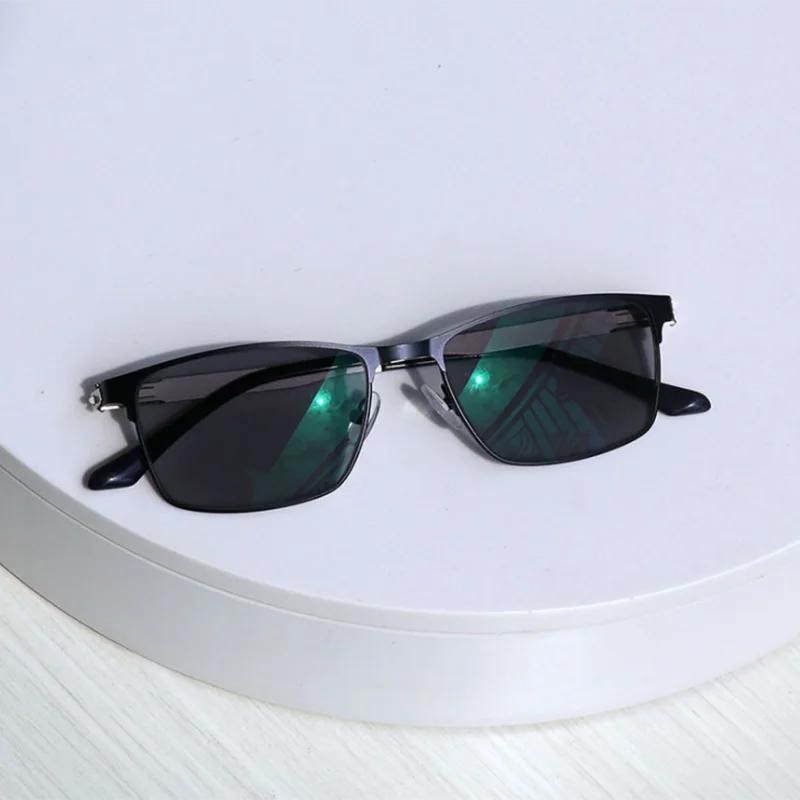 Дизайнерские очки для чтения без винтов, фотохромные серые очки для дальнозоркости, очки для дальнего зрения с силой от 0 до +400