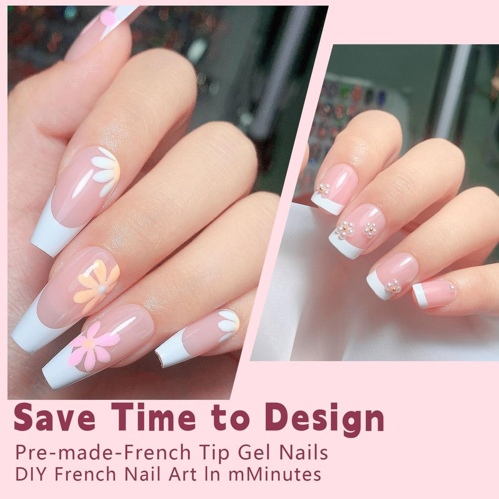 Press On Nails, клей для ногтей в комплекте, бесконечный, французский, очень короткий размер, квадратная форма, в комплекте 150 гвоздей, 2 г клея
