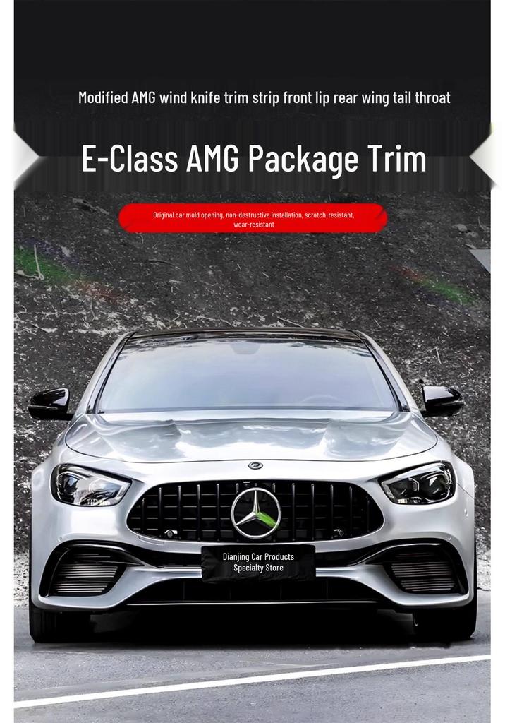 Mercedes-Benz E-Class E260L/E300L AMG Wind Deflector, Front Lip, Rear Spoiler, Diffuser, Tailpipe & Mirror Covers