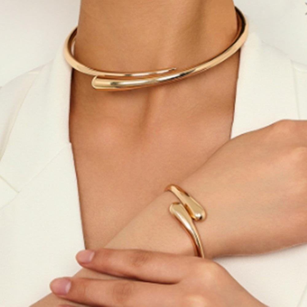 2/3Pcs Punk Open Cuff Bangle Adjustable Rings Party Grunge Jewelry Set  Jewelry Gifts