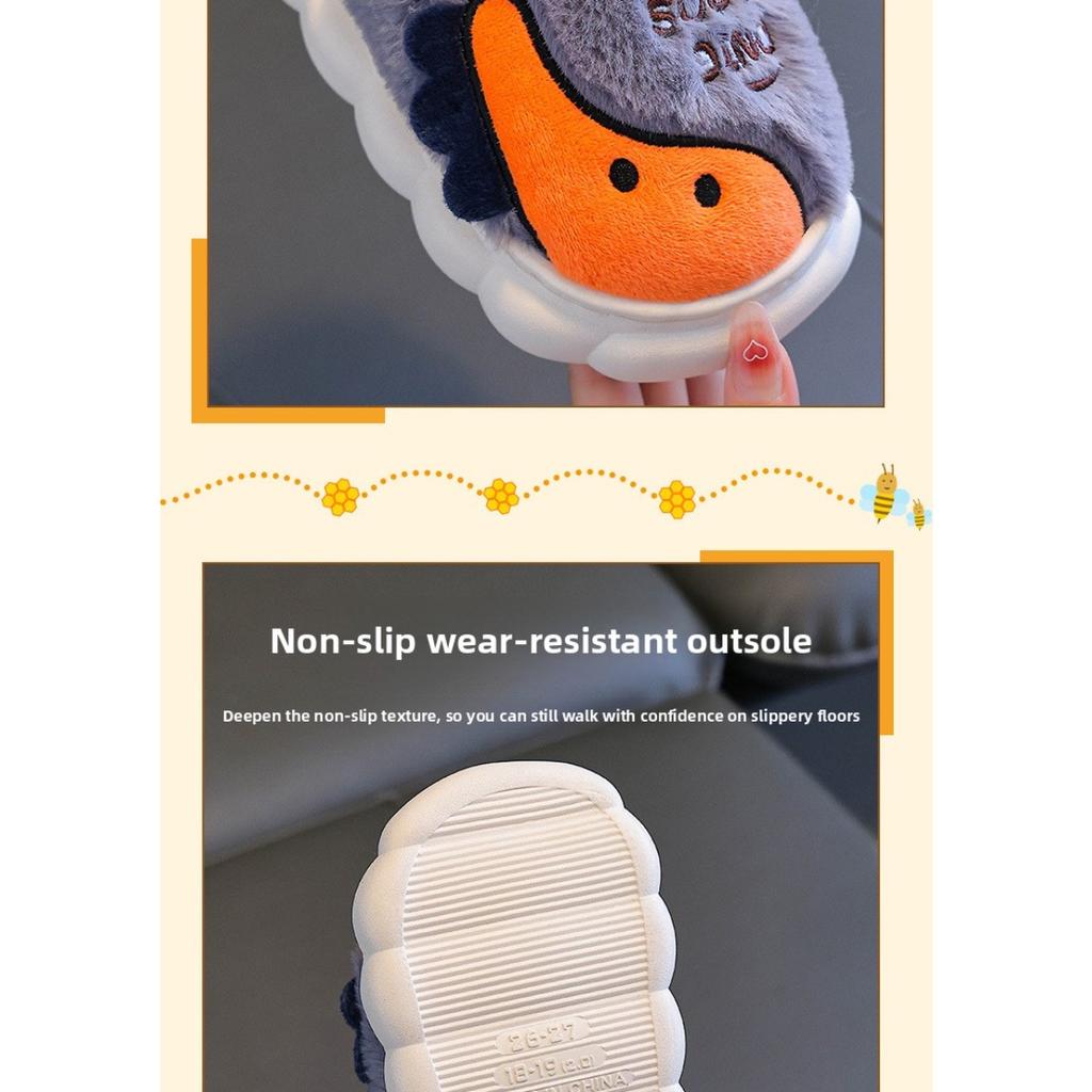 Children's Cotton Slippers for Winter, Boys' Dinosaur Indoor Home, Girls' Baby, Children's Anti Slip Parent-child Cotton Shoes