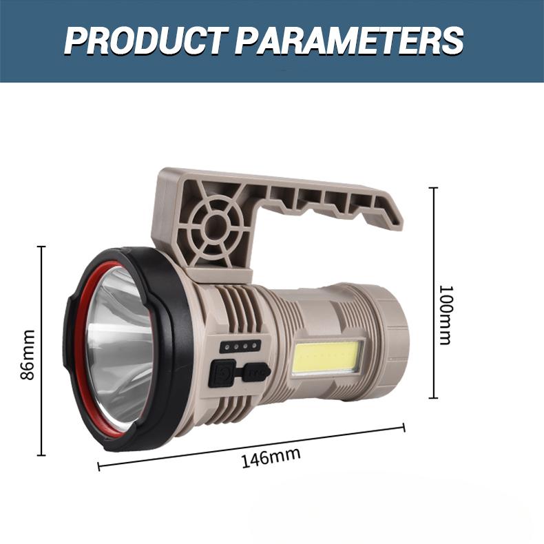 Двойной источник света, фонарик, яркие портативные фонари, уличный фонарь для кемпинга, аварийная съемная ручка с боковой подсветкой COB