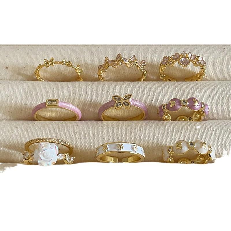 Кольцо с милой бабочкой, цветком, фиолетовым маслом, каплей, женское, нишевое, индивидуальное, высокое чувство, простое, универсальное, модное кольцо