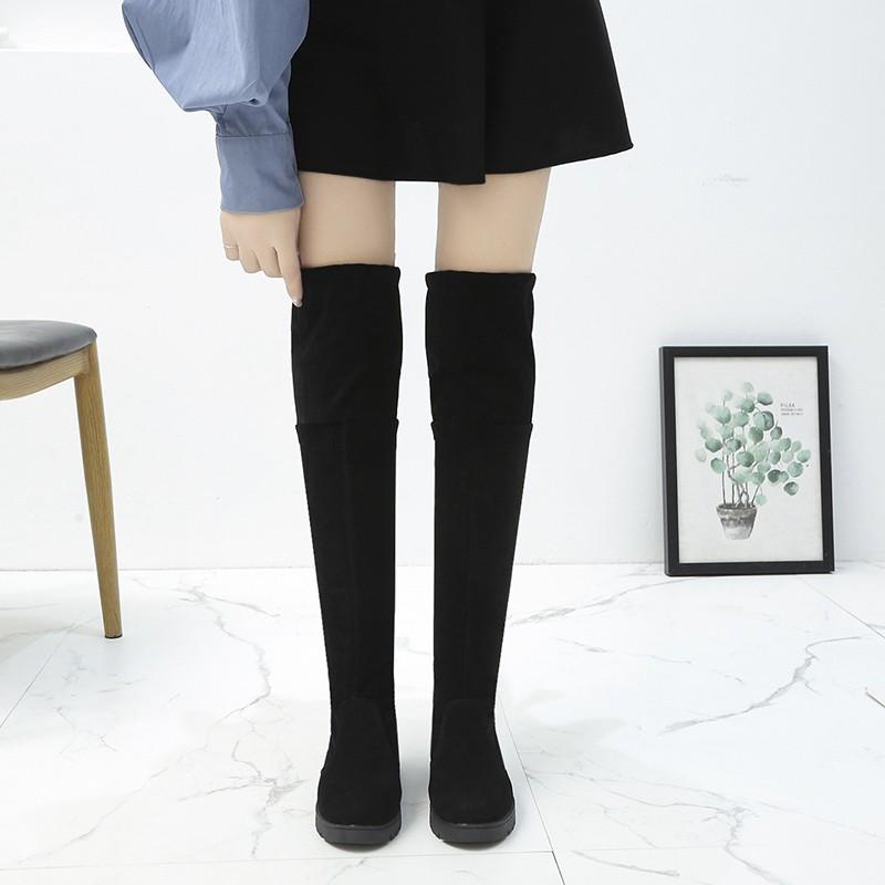 2024 Новые модные длинные сапоги для женщин, выше колена, повседневные черные сексуальные женские туфли на платформе, зимние женские ботинки