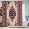 Современная шторка для душа в стиле Boho Vintage, водонепроницаемая, с декоративным принтом для ванной комнаты (Бордовый)