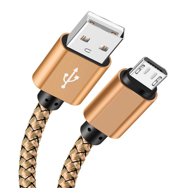 Нейлоновый плетеный кабель Micro USB для синхронизации данных 2A, быстрая зарядка 1M, 2M, 3M, зарядный кабель для Samsung, Huawei, HTC, Android, телефонов, USB Micro