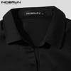 INCERUN Spring Mens Long Sleeve Shirt Solid Color Office Tops