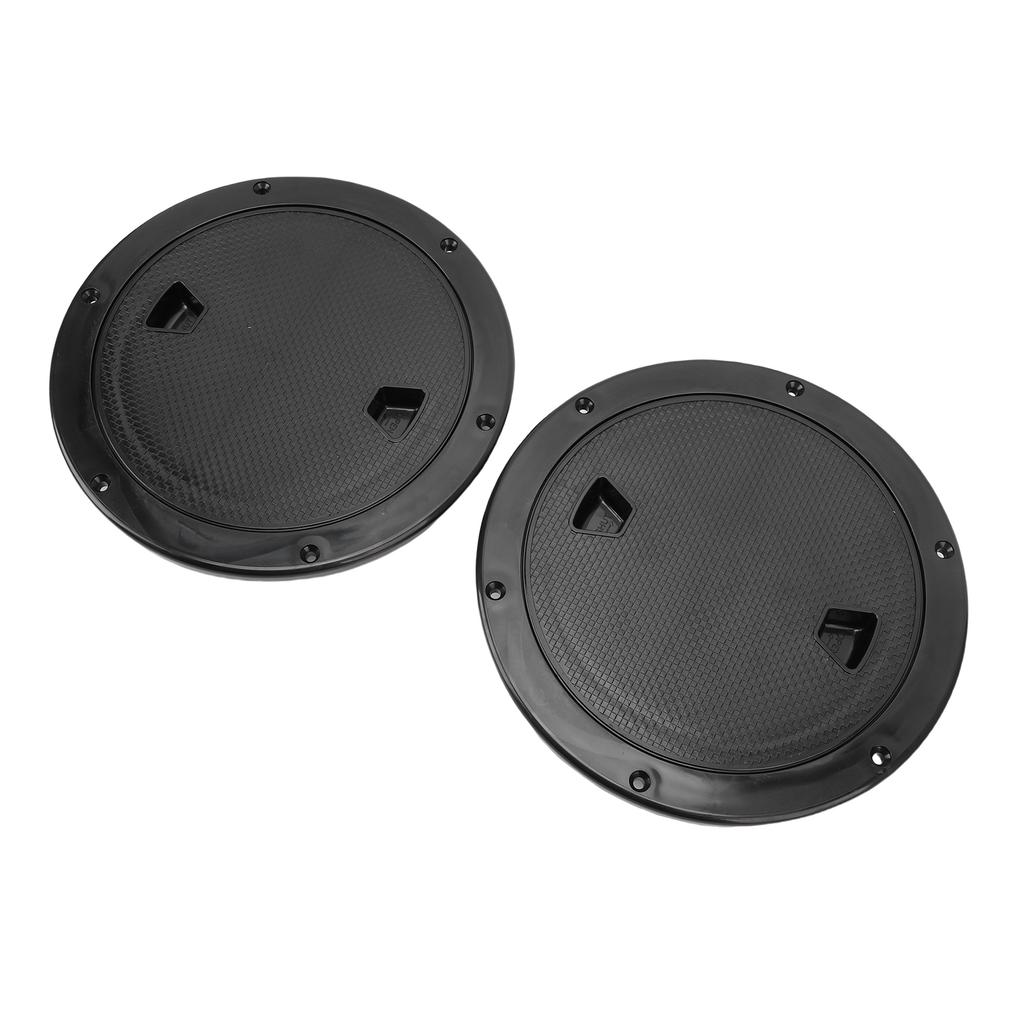 2PCS 8 Inch Deck Plate Round with Detachable Cover Antislip Excellent Rubber Sealing Inspection Hatch Cover for Marine