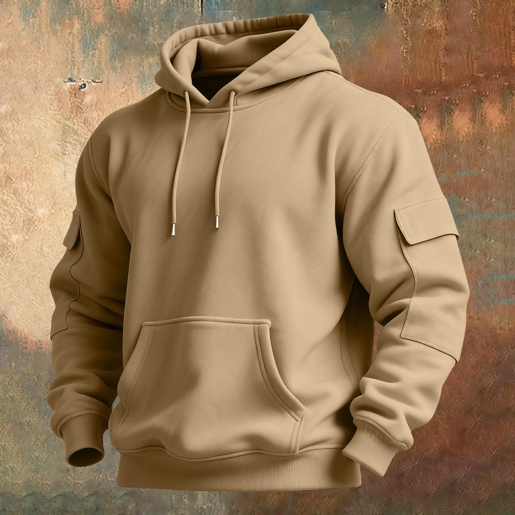Men's Solid Color Sweatshirt Hoodie Men's Sports Large Size Casual Sweatshirt