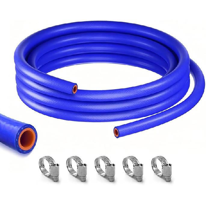3/8"X5FT(ID:10MM) Silicone Heater Hose Blue and Red Coolant Radiator Vacuum Line, Reinforced High Temperature Reinforced 4MM Thick(0.16 In) (3/8"