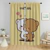 Плотные шторы Kawaii Bear, 2 шт., для гостиной, занавески, перегородка, украшение на Хэллоуин, кухня, элегантный