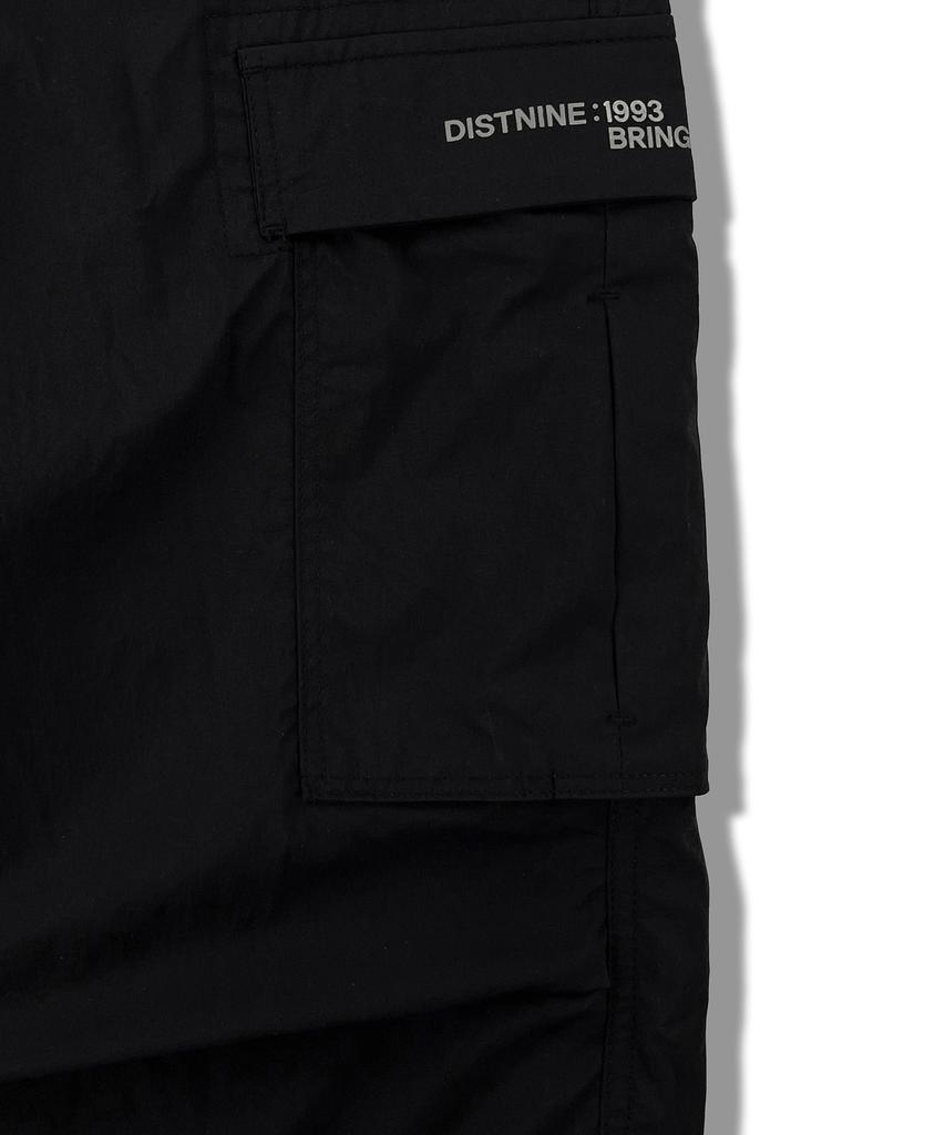 DISTN9NE Knee-Length Elastic Parachute Cargo Pants Lq2Pu403_Black