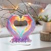 Heart Gesture Ornament Valentine's Day Love Heart Ornament Colorful 2D Flat Acrylic Tabletop Decoration Gift for Anniversary Engagement Wedding