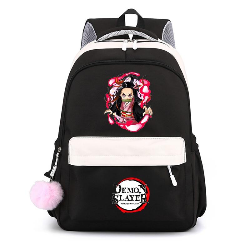 Аниме Demon Slayer, нейлоновый милый мягкий рюкзак, повседневная сумка для книг, школьная сумка для девочек, мальчиков, мужчин и женщин, дорожная сумка для отдыха Mochila