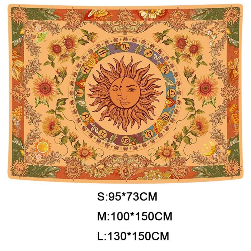 Mandala Style Sun Tapestry Sun and Moon Wall Rug Backdrop Wall Hanging Blanket Home Decor