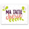 [A3628] - Ceramic Magnet 'Tata' White Pink Green (my Darling Aunty) - 8x6cm
