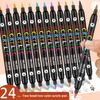 12Pcs/24colors Acrylic Marker Double-Headed Dual Color Watercolor Pen Soft Tip Used for Handicrafts Suitable for Paper Rock Glass Wood Ceramics Canvas