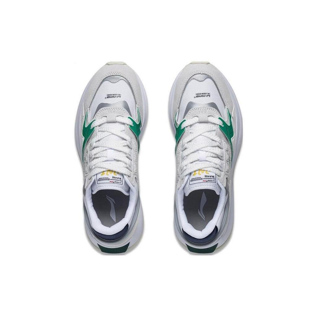 Li Ning 001 Chuxin V2 износостойкие дышащие низкие спортивные повседневные туфли мужские кроссовки белые зеленые AGCT017-2