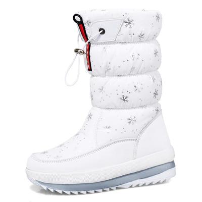 Женские зимние нескользящие сноубутсы с высоким голенищем, толстые и теплые, повседневные, водонепроницаемые, большие хлопковые ботинки