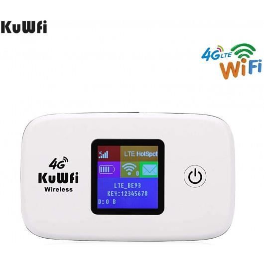 Мобильный WiFi роутер - KuWFi - L100 - Подключение 4G/3G - Аккумулятор 2400 мАч - USB - 150 Мбит/с