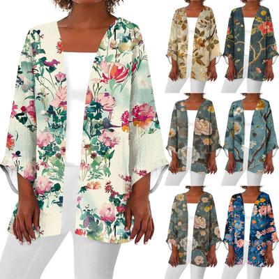 Женская повседневная модная легкая куртка средней длины с принтом, кардиган