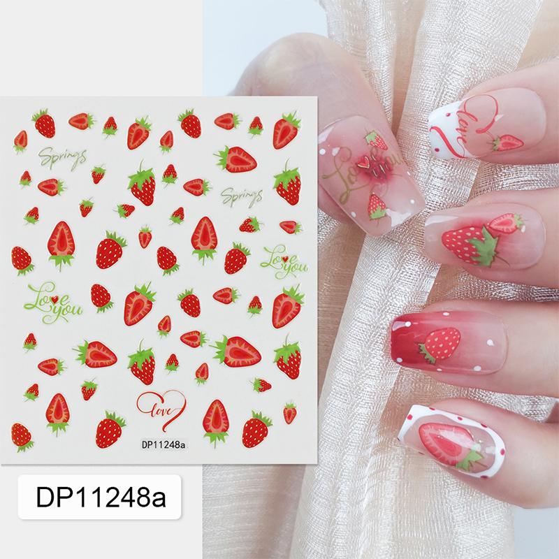 3D Nail Art Decals Summer Petals Florals Colorful Flowers Adhesive Sliders Nail Stickers Decoration For Manicure