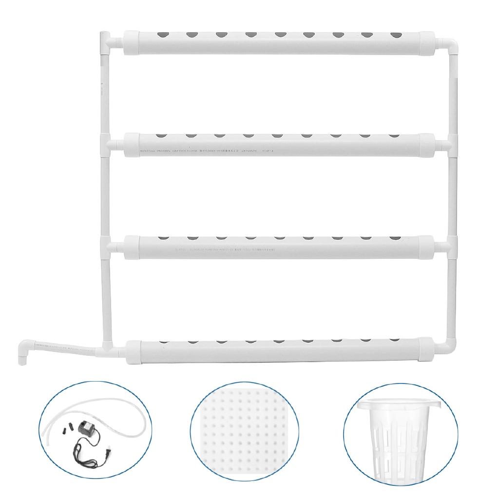 220В 63мм 36 8Вт ПВХ 4 Трубки Набор для Выращивания Насос Водяной Комплект Трубок Белый Садовые Инструменты Места для Растений Настенный Гидропонный Стеллаж для Рассады