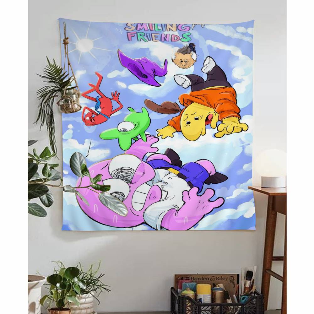 anime Smiling Friends DIY Wall Tapestry for Living Room Home Dorm Decor Wall Art Decor