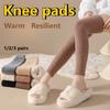 Коралловые флисовые гольфы до колена для зимнего тепла, плюшевые высокие гетры выше колена, женские наколенники