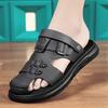 Мужские кожаные сандалии Летние классические мужские шлепанцы Мягкие сандалии Повседневные Удобные Уличные Пляжные Туфли для Ходьбы