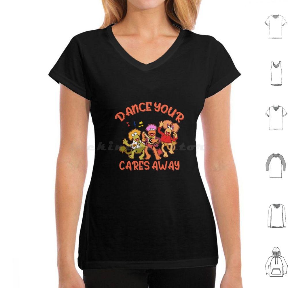 Fraggle Rock T Shirt Cotton Cool Tee Fraggle Boober Wembley Gobo Mockey Dance Your Cares Away Doozer 80s Tv Show Retro Music