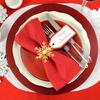 12Pcs/Set Napkin Ring Reindeer Snowflake Shape Metal Festive Napkin Holders Tableware Christmas Table Decoration