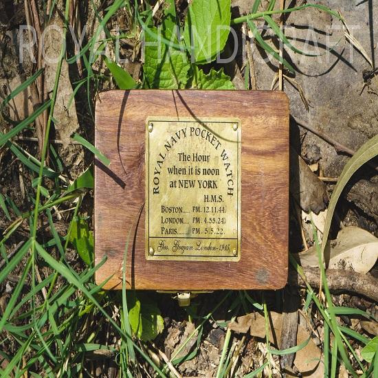 Винтажные латунные карманные часы Victoria London 1876 с цепочкой и батарейкой в ​​стиле стимпанк в деревянной коробке