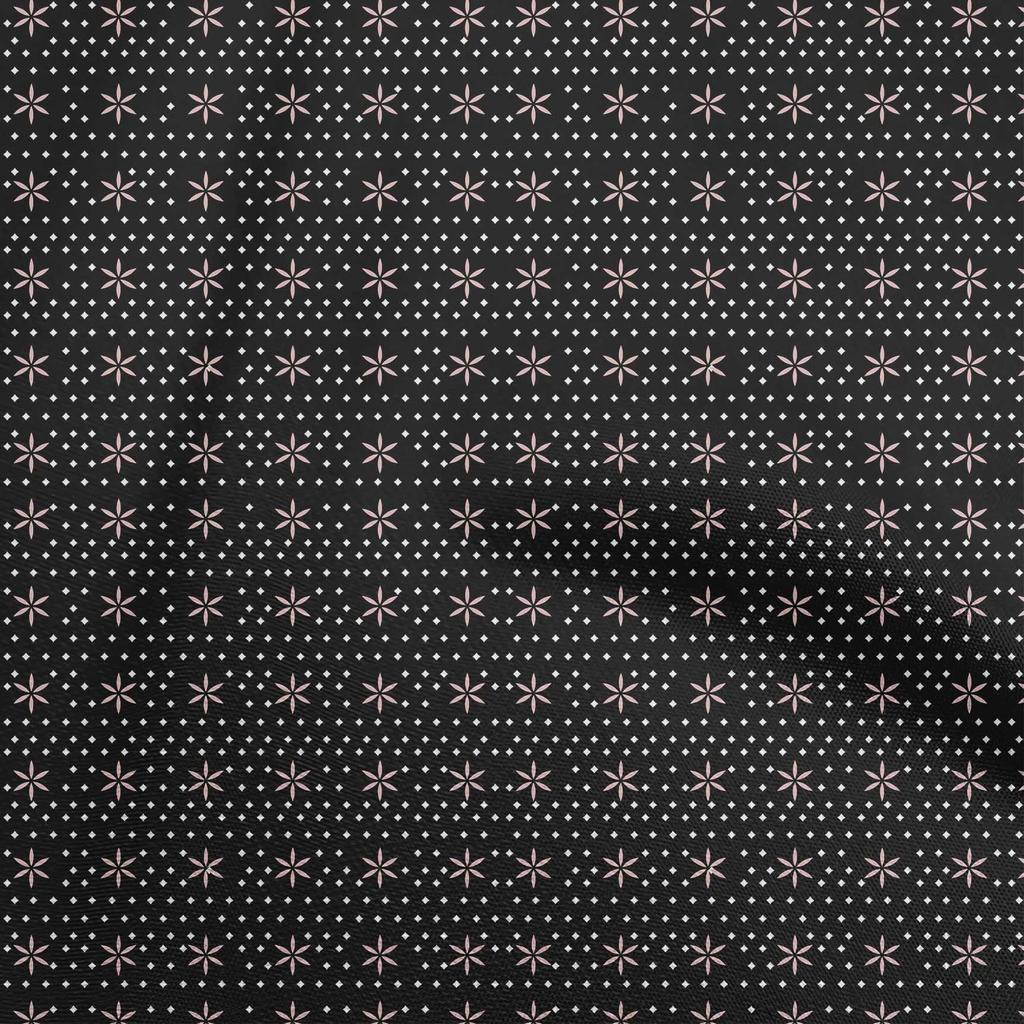 oneOone Cotton Flex Black Fabric Geometrical Fabric For Sewing Printed Craft Fabric By The Yard 40 Inch