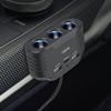3 Socket Car Cigarette Lighter Splitter Dual USB LED Car Fast Charger 120W 12V 24V Car Charger Adapter for iPhone GPS Dashcam
