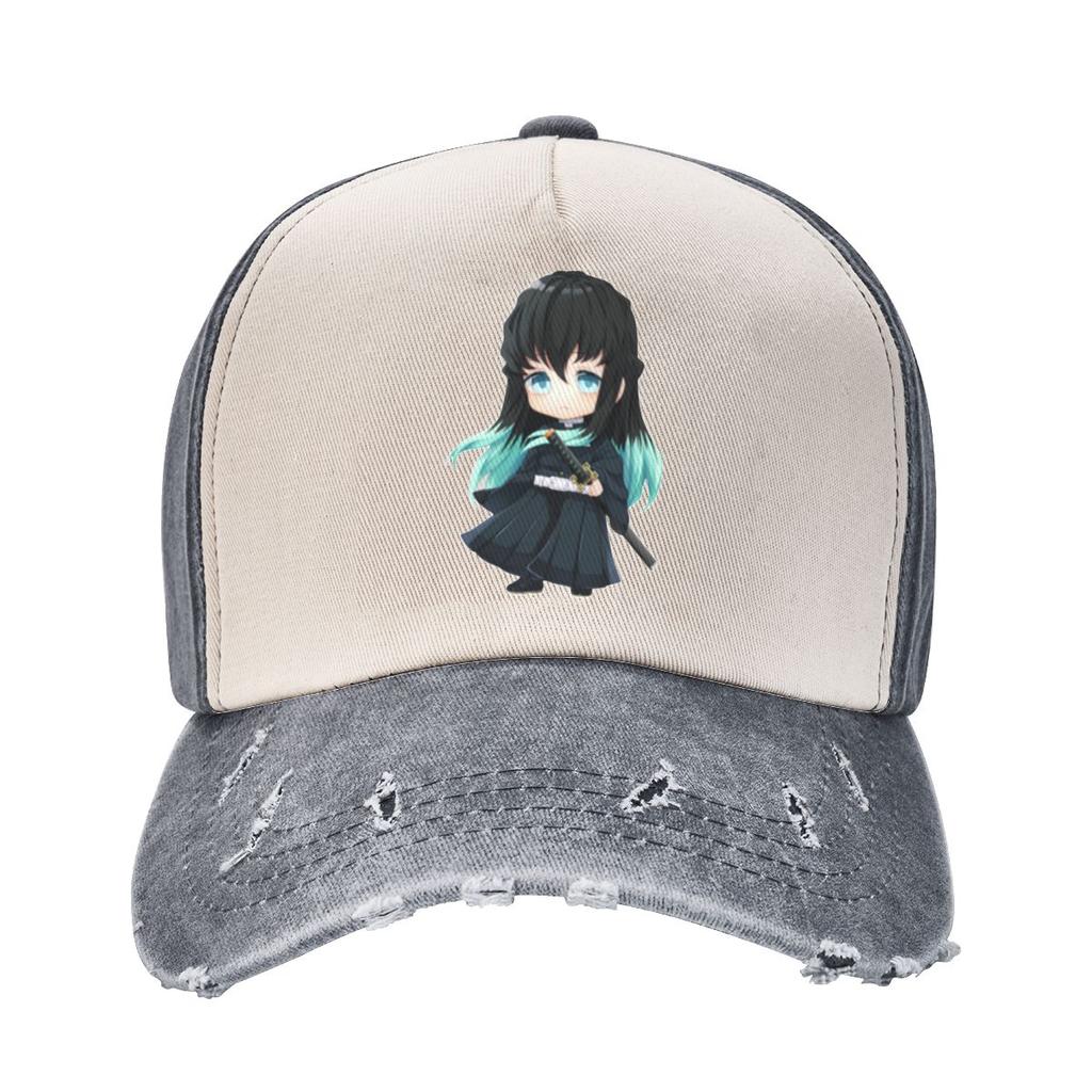 Demon Slayer Muichiro Tokito Chibi Baseball Caps Merch Vintage Distressed Denim Dad Hat Unisex Outdoor Summer Hats Cap