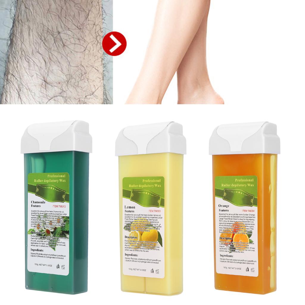100g Professional Roller Depilatory Wax Home Hair Removal Large Area Body Hair Removal Wax Roller