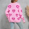 Women's Loose Casual  Fashion Round Neck Heart Sweater Knitted Bottoming Shirt Sweater