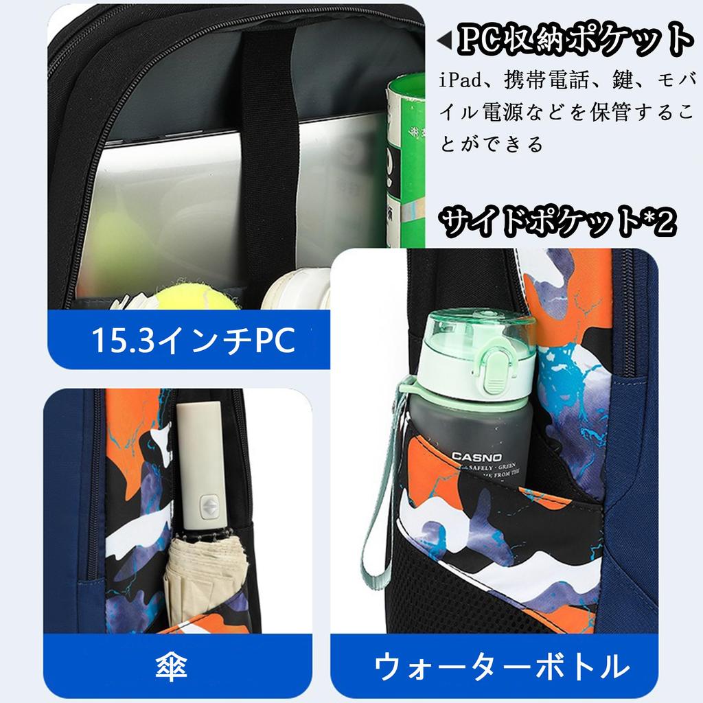 FMAFNLY Badminton Racket Backpack Sports Bag for Badminton Shoe Travel Easy to Blue Bag, Case, 2/3 Rackets, Storage, Bag, Multifunctional, Waterproof,