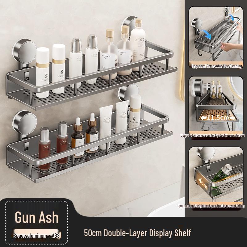 Настенная полка для ванной на присосках без сверления