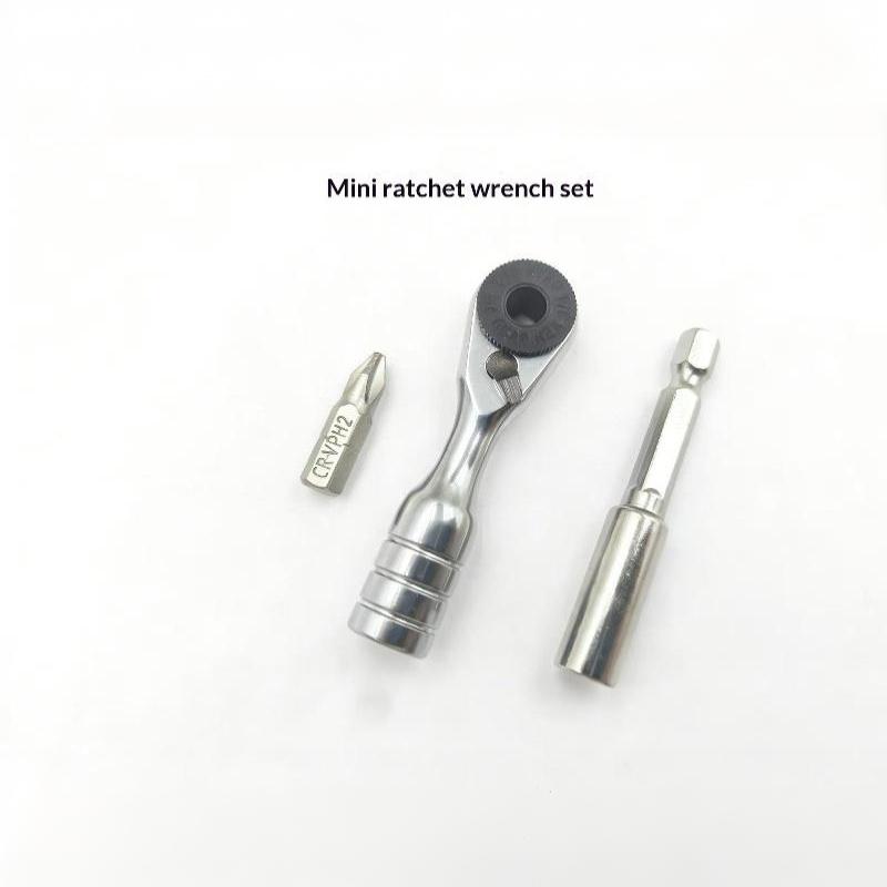 Mini Ratchet Wrench 1/4 Inch 60 Tooth High Precision Lightweight Small Metal Tool for Furniture Assembly Repairs