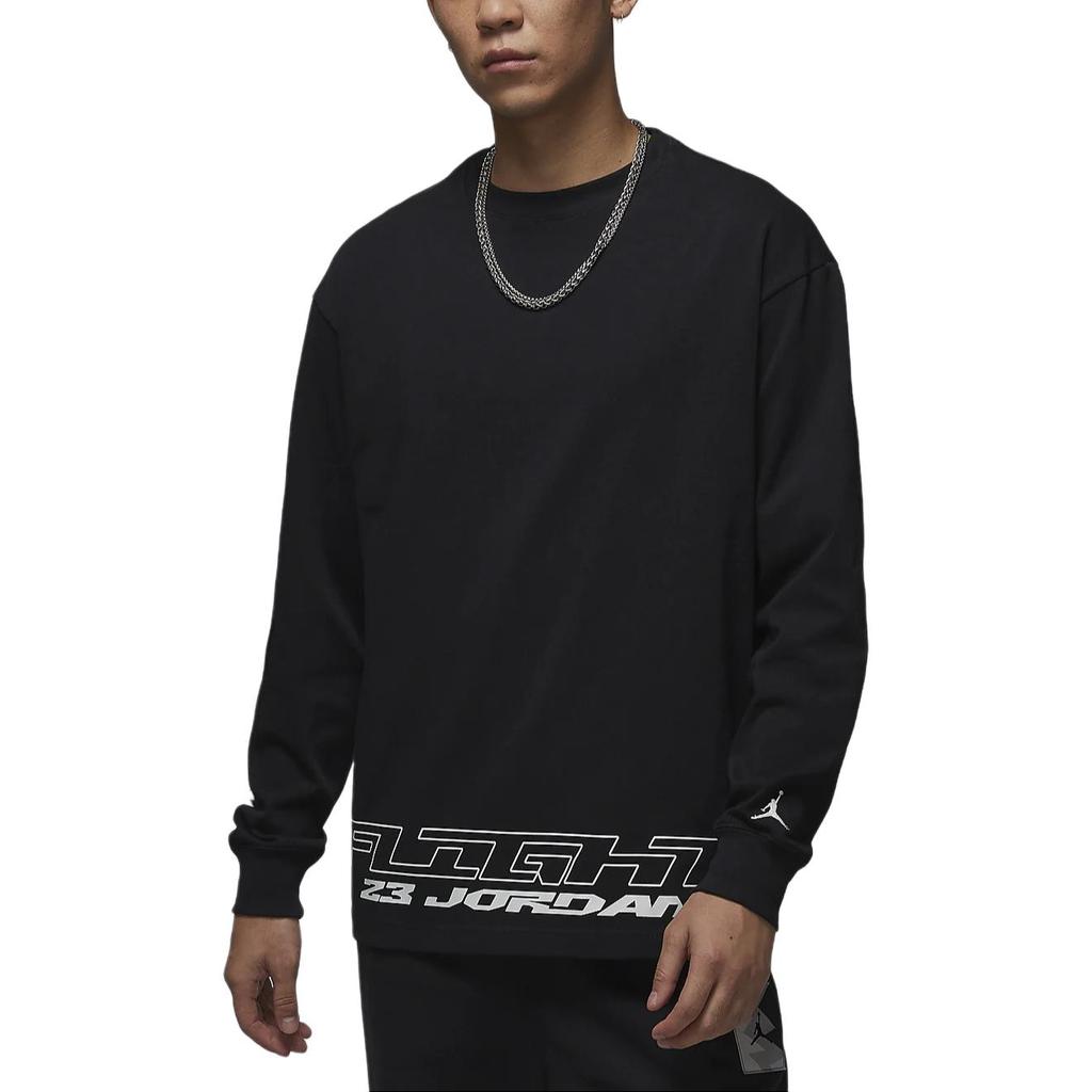Jordan MVP Comfortable Skin-Friendly Soft Long Sleeve T-Shirt Men Tops Black Sail-White FZ1972010