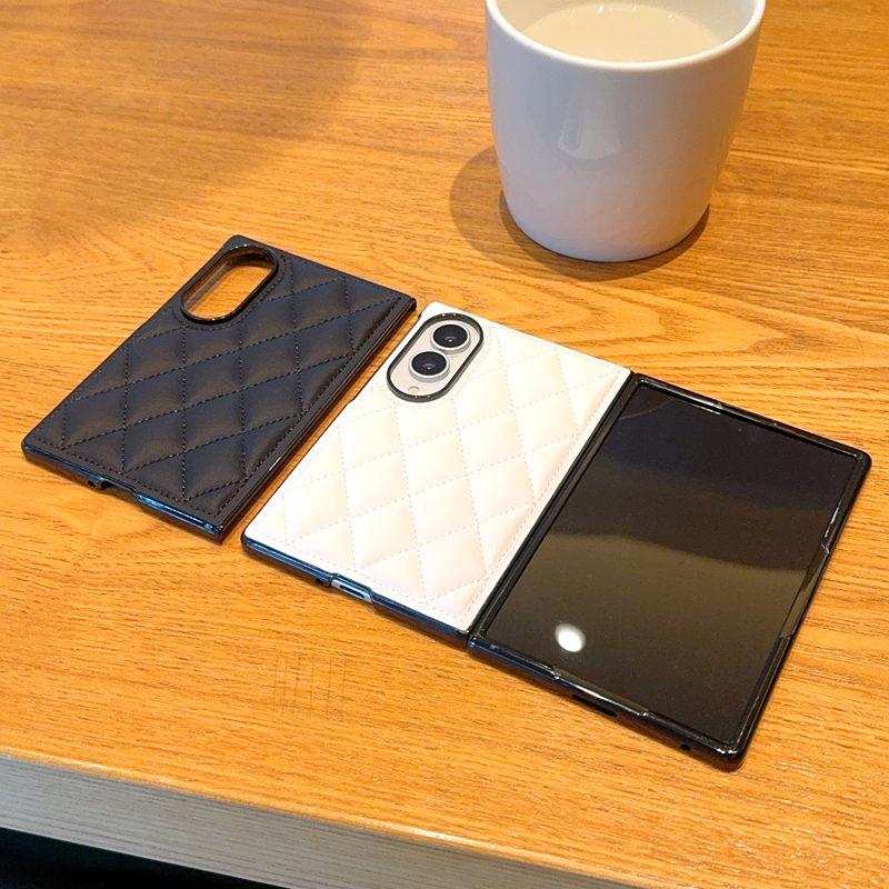 Luxury Premium Elegant Diamond Lattice Leather Case for Samsung Galaxy Z Fold 8 Soft Back Airbag Shockproof Protect Flip Cover