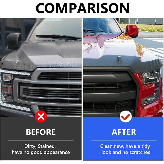 Xipoo Дефлектор капота Совместим с 2015- Ford F150 Защита капота Замена щитка для 2015- Ford F-150 Аксессуары