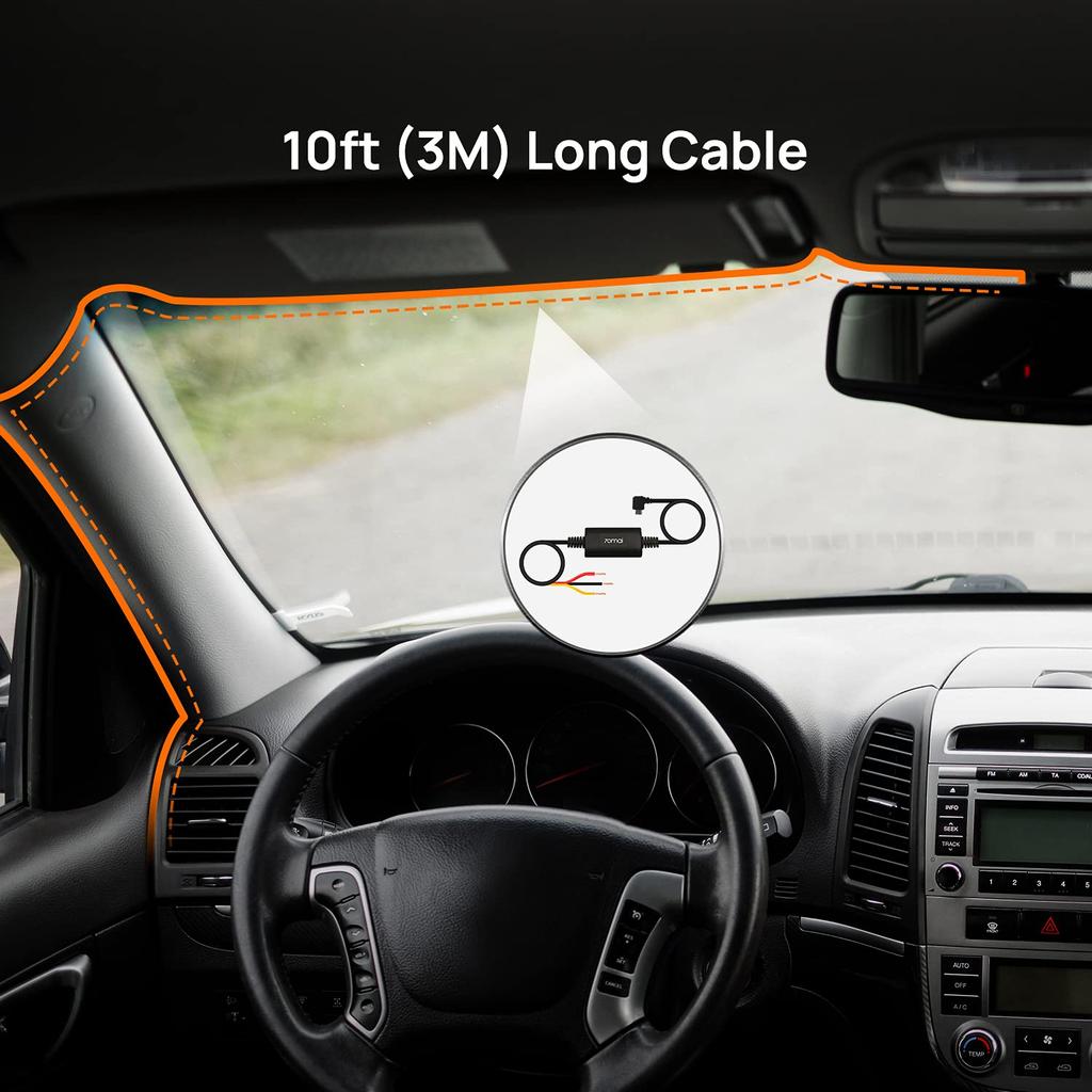 70mai Hardwire Kit UP02 Parking Surveillance Option, Micro USB, Compatible with 70mai Pro Plus+ (A500S-1), M300/1S, Lite2, and A400-1 Dash Cams