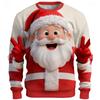 Autumn 3D Santa Clause Printed Sweatshirts Round Neck Fashionable Casual Sports Long Sleeved Christmas Clothing Men's Sweatshirts