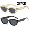 2PACK Новые винтажные маленькие солнцезащитные очки кошачий глаз женские роскошные дизайнерские ретро солнцезащитные очки для женщин новые модные солнцезащитные очки UV400 очки